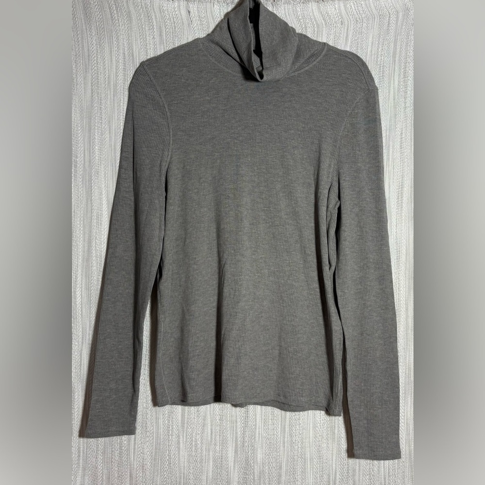 Prana Heather Gray Ribbed Knit Top
